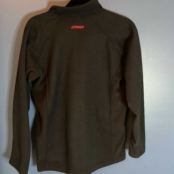 Spyder KIDS XL CORE Sweater/Jacket, XL BOYS, waffle knit and velour. Black w red - Picture 2 of 11